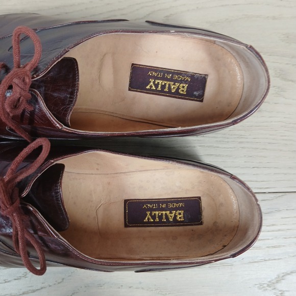 Bally Cap Toe Oxfords Mens 11M Brown Leather Italian Sartorial Heritage
